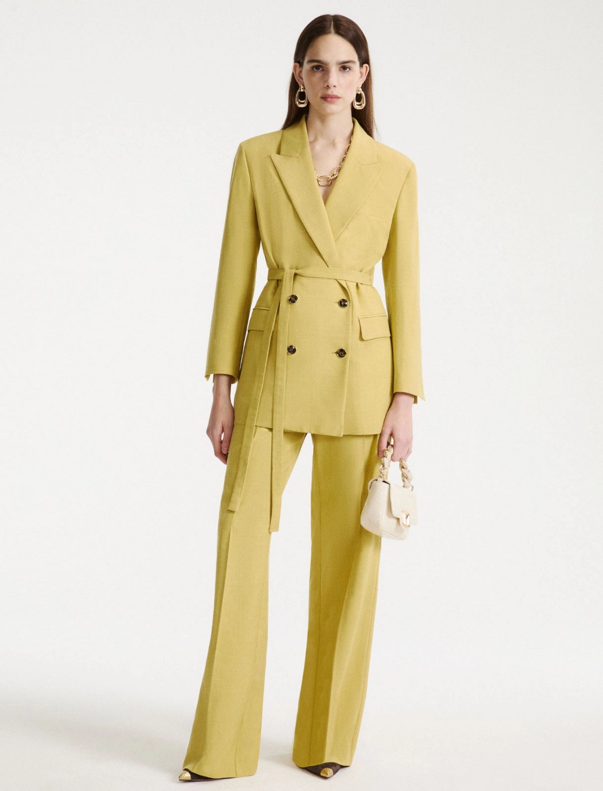 Pantalone a gamba ampia in tela stretch Mllfiocco