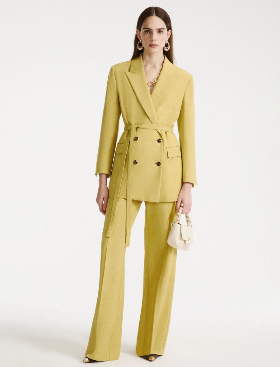 Pantalone a gamba ampia in tela stretch Mllfiocco