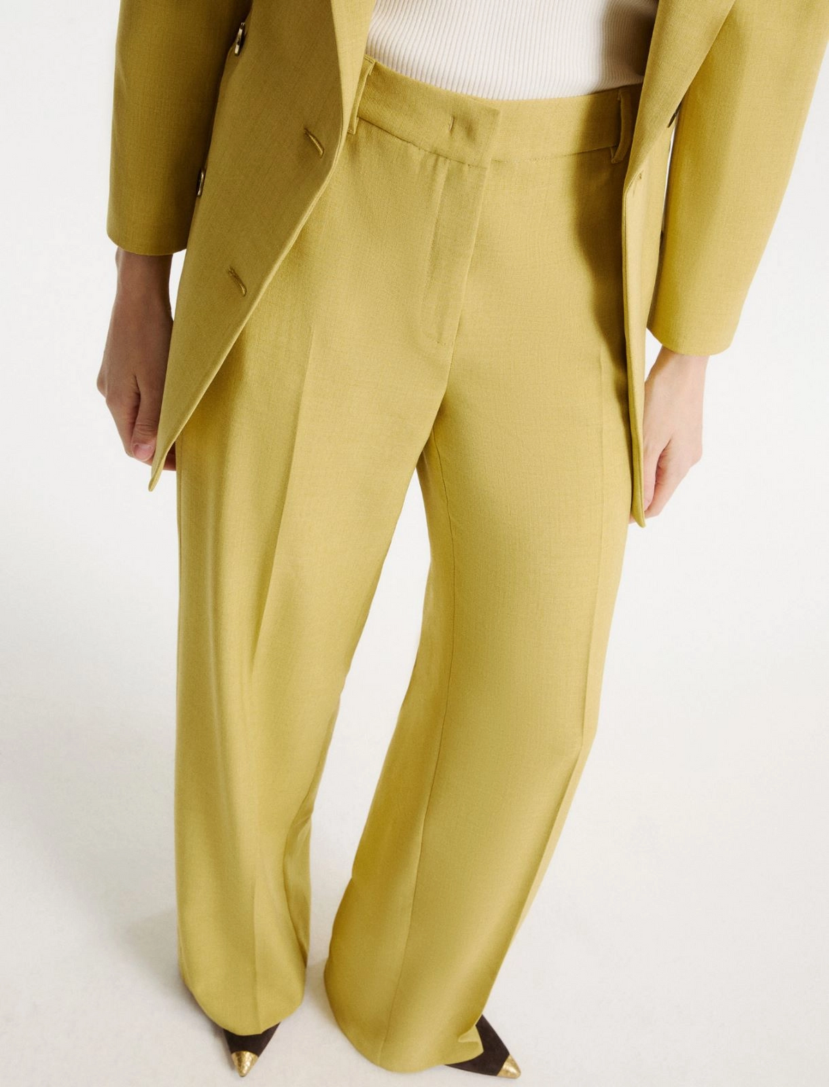 Pantalone a gamba ampia in tela stretch Mllfiocco