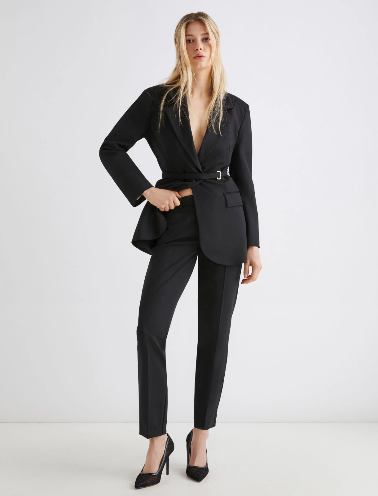 Pantalone chino in tessuto stretch Opaco