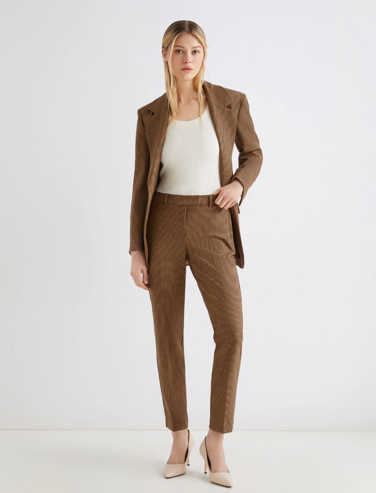 Pantalone chino in tessuto stretch Opaco