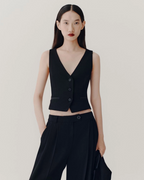 Gilet in enver satin riciclato Giberna