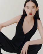 Gilet in enver satin riciclato Giberna