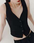 Gilet in enver satin riciclato Giberna