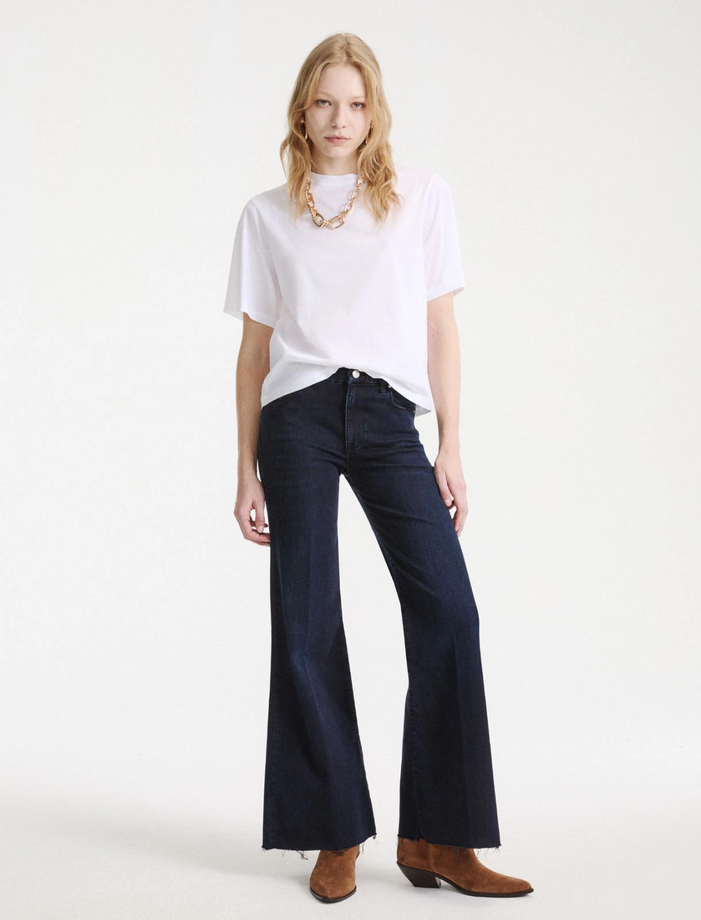 Jeans wide leg cropped in denim stretch Mlswlcrop