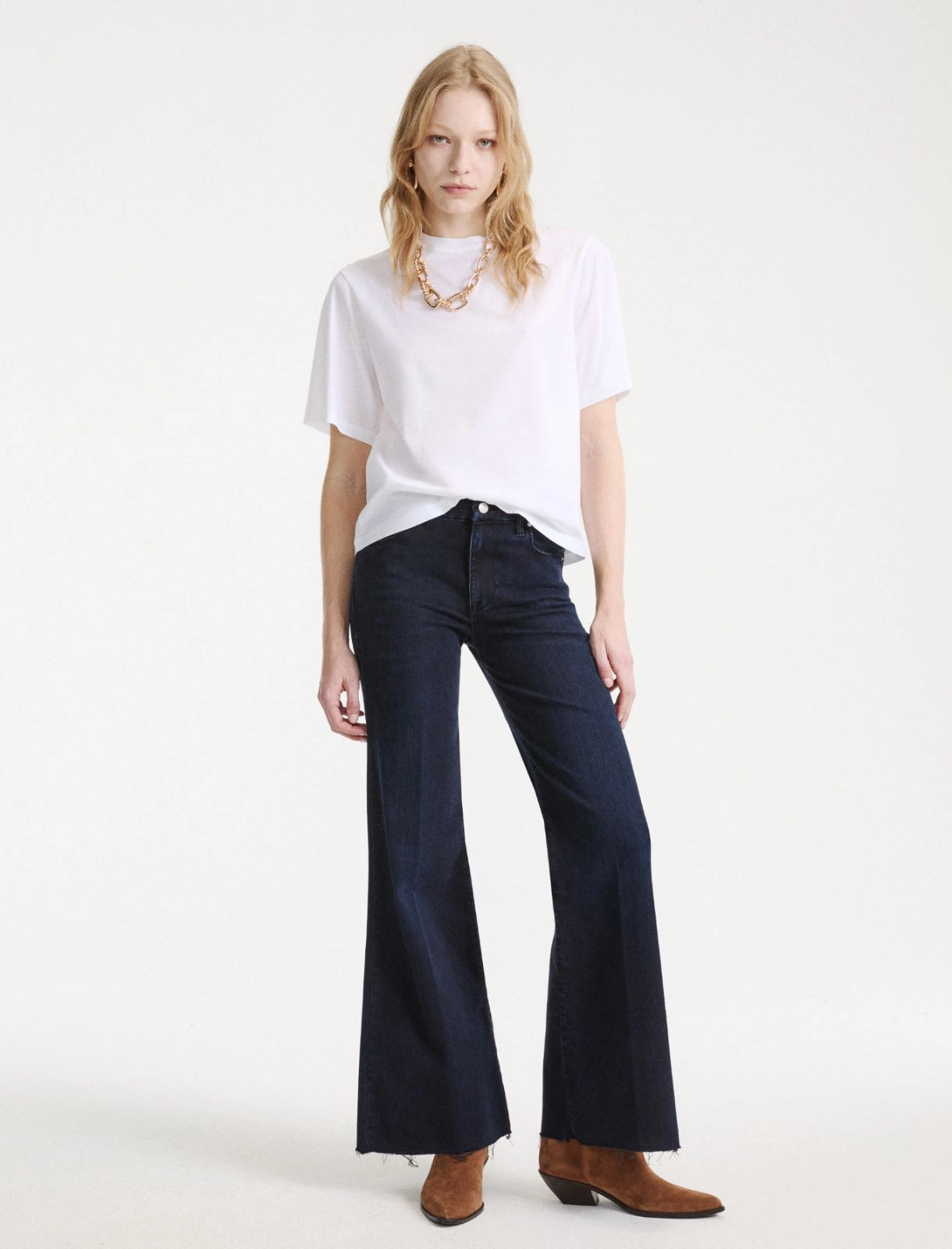 Jeans wide leg cropped in denim stretch Mlswlcrop
