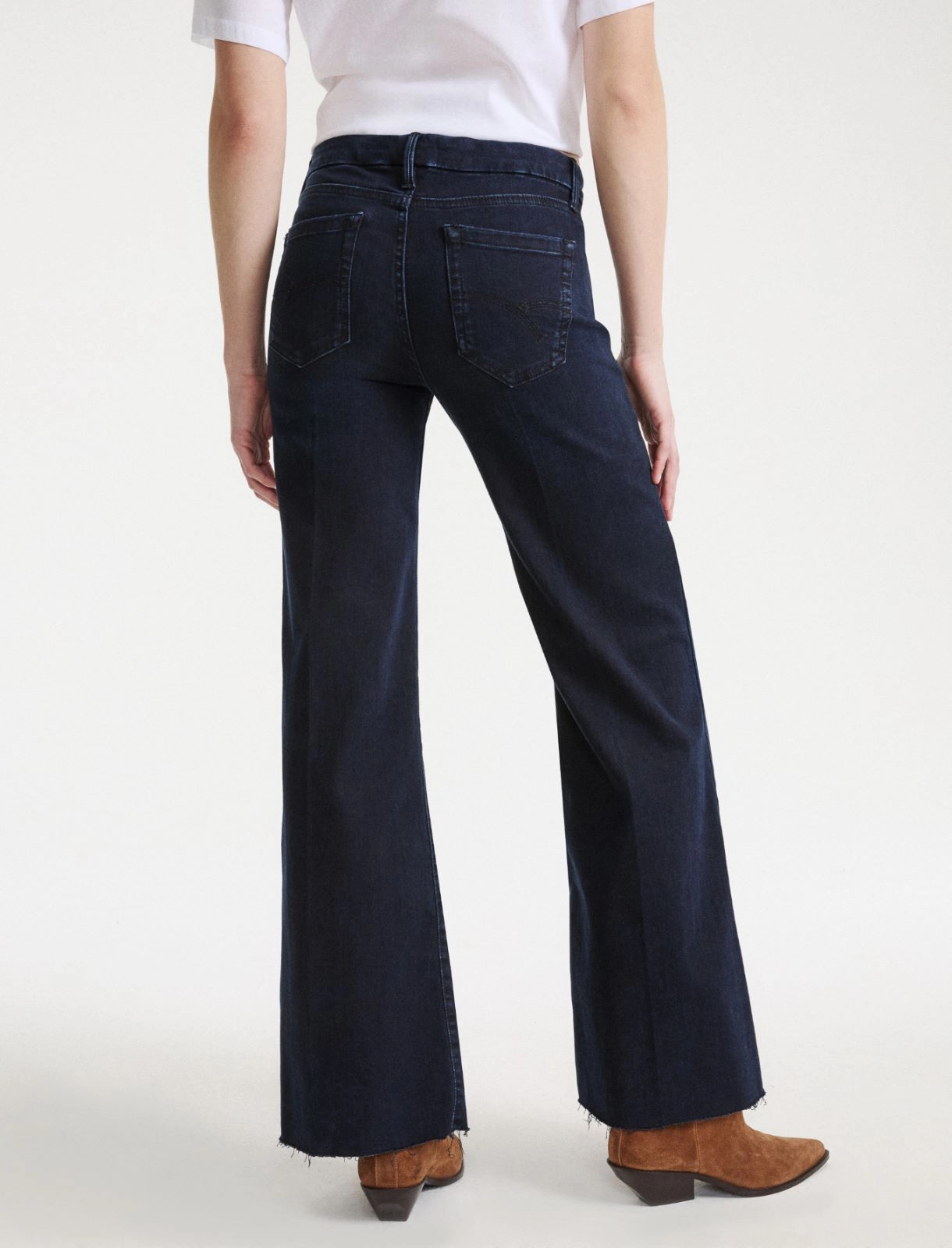 Jeans wide leg cropped in denim stretch Mlswlcrop