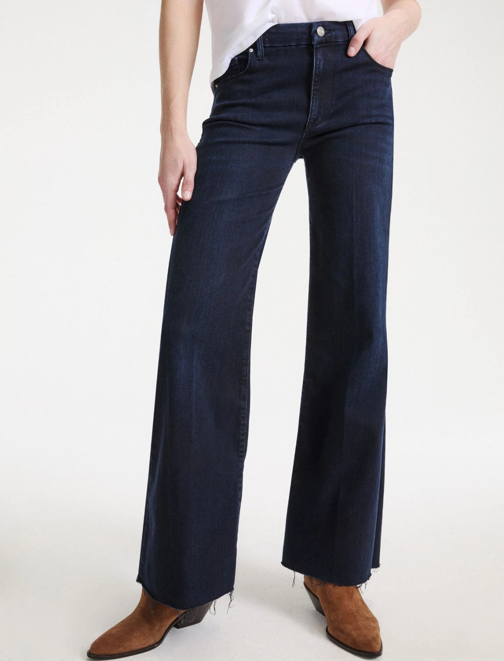 Jeans wide leg cropped in denim stretch Mlswlcrop