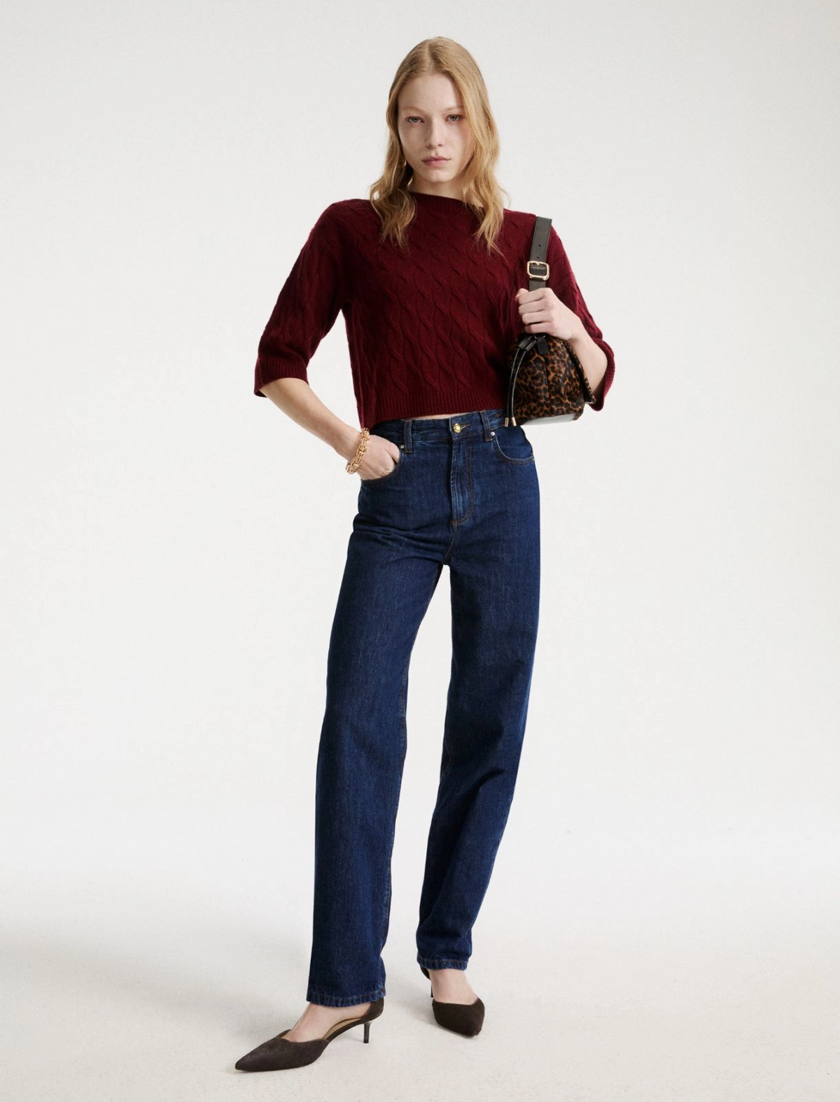 Maglia a trecce in cashmere e lana Mlsradura