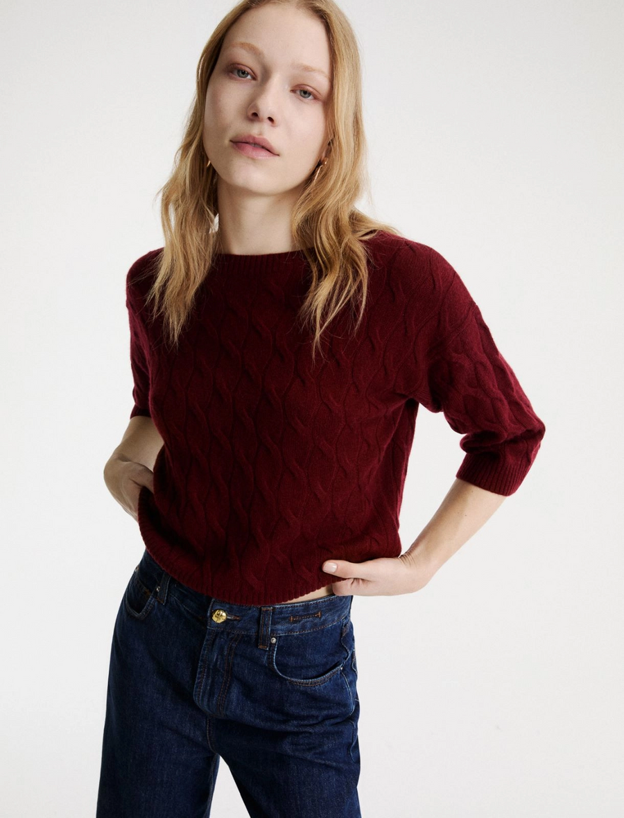 Maglia a trecce in cashmere e lana Mlsradura