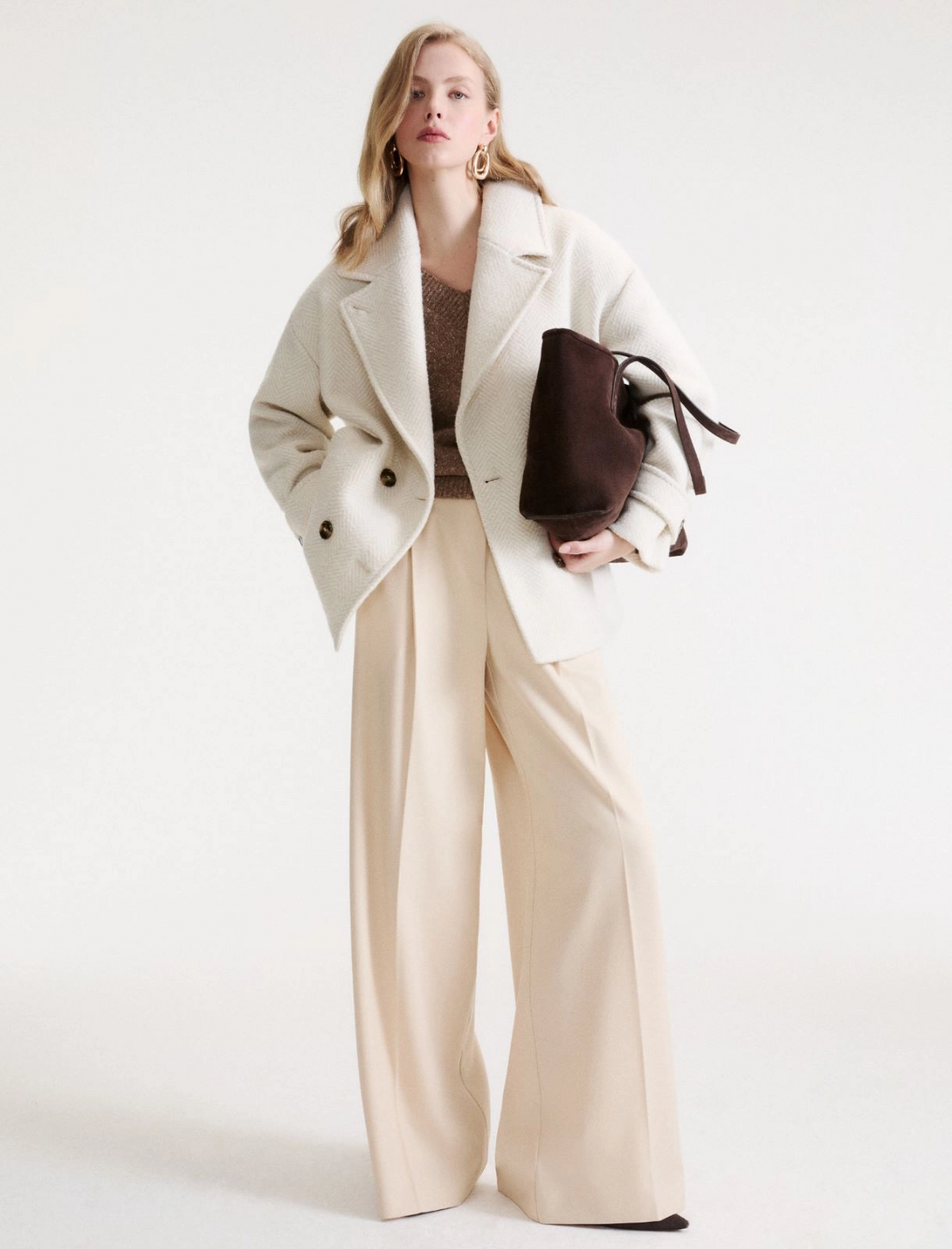 Maglia con scollo a V in lana bottonata Mlslimone