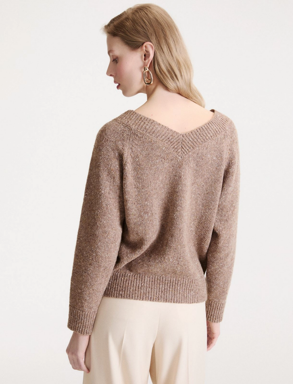 Maglia con scollo a V in lana bottonata Mlslimone