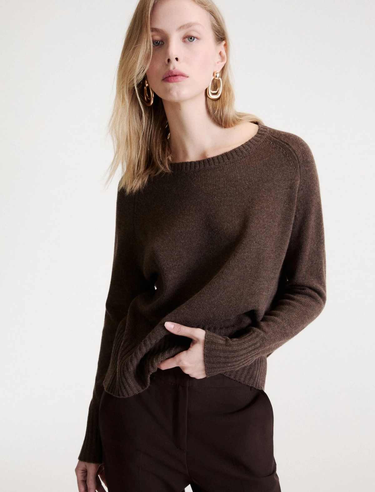 Maglia girocollo in misto cashmere Mlsoca1