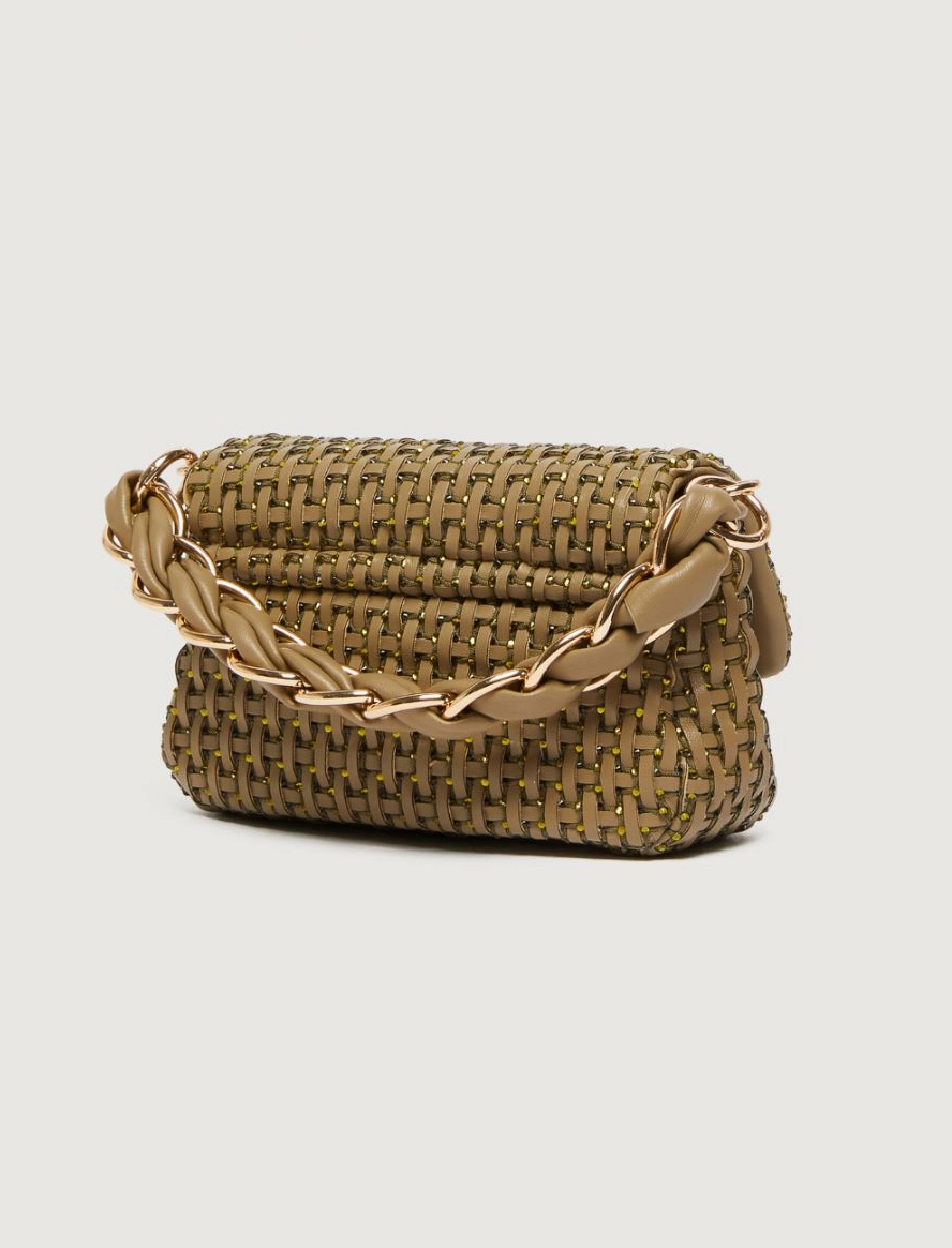 Borsa intrecciata con manico a catena Lontra1