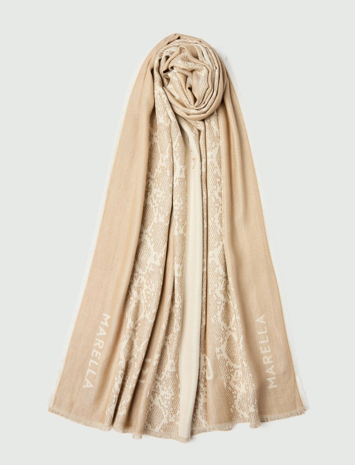 Stola jacquard con fantasia pitone e lurex Mlaronco