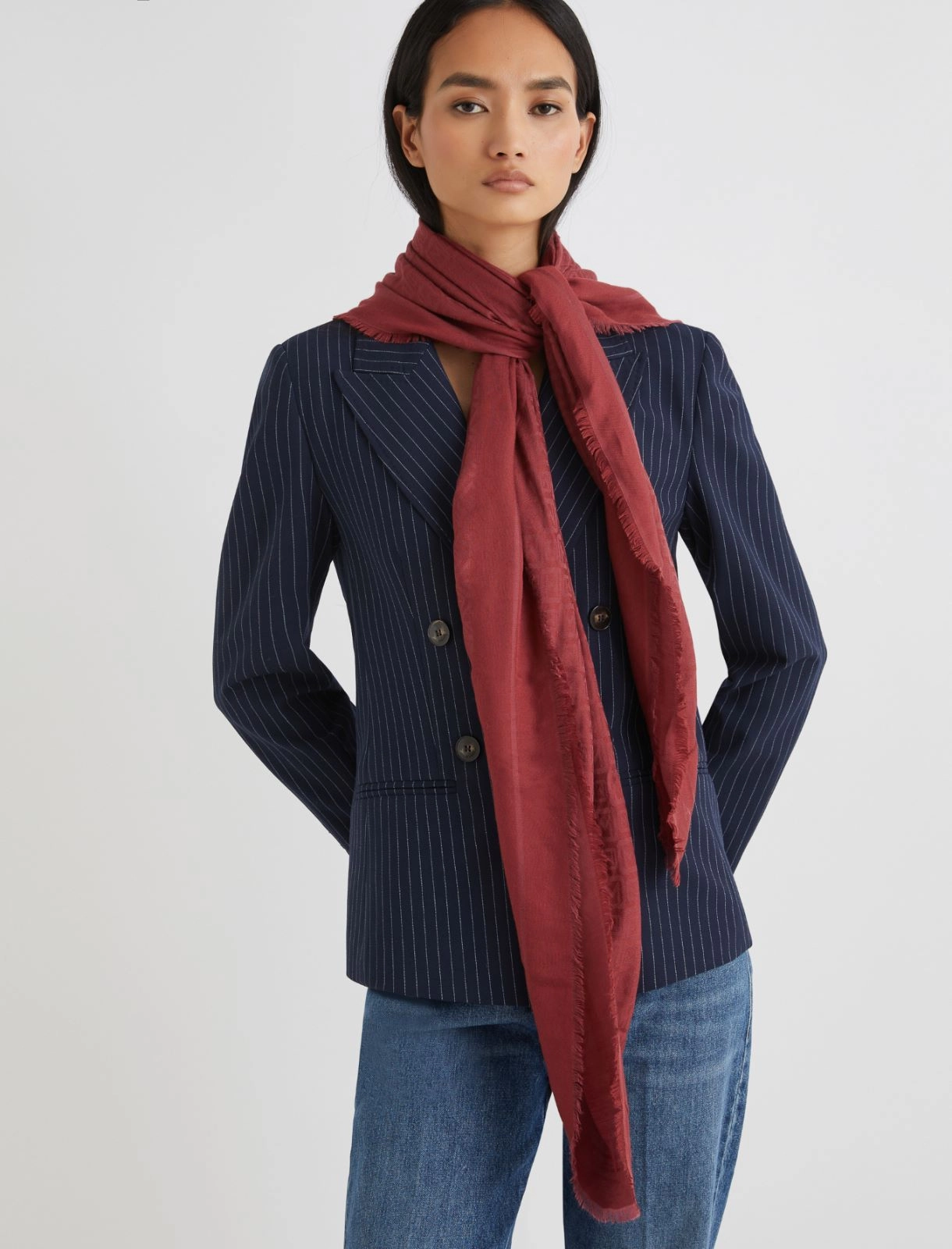 Scialle monogram Osso