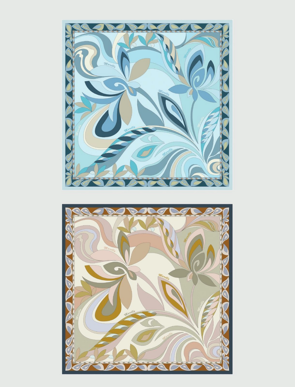 Foulard in seta con stampa fantasia Mlatempo