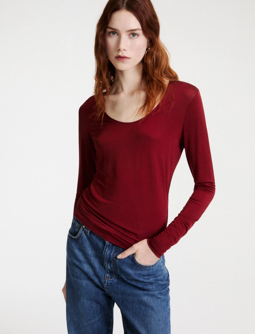 T-shirt aderente con manica lunga Mlsribes