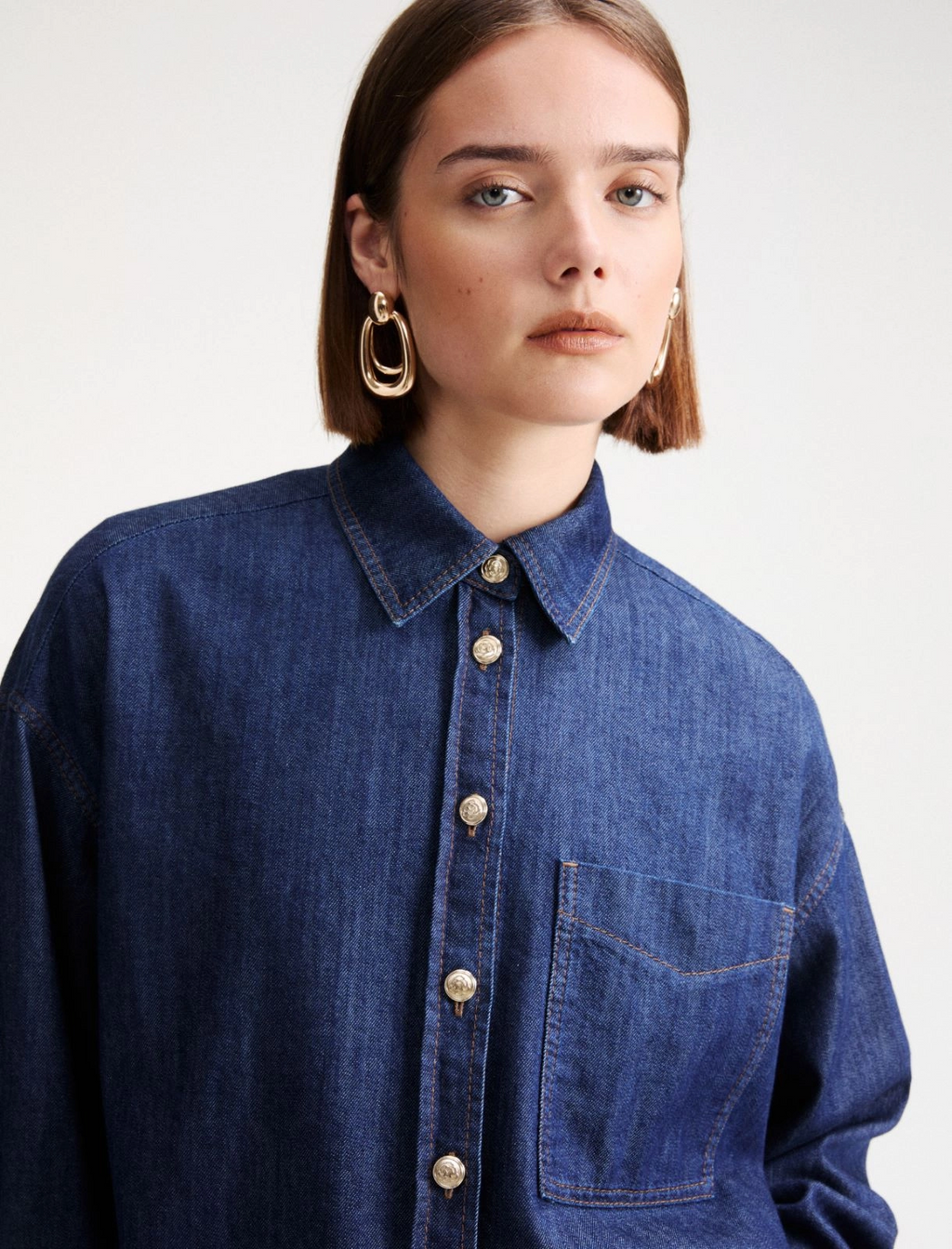 Camicia over in denim fluido Mllmedeola