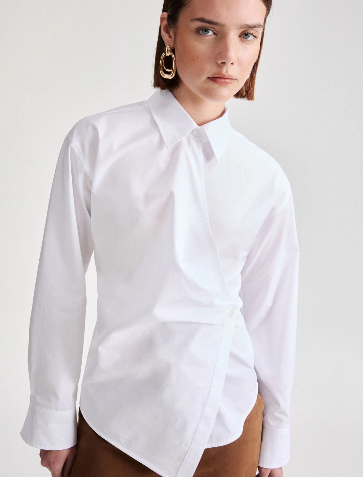 Camicia asimmetrica in popeline Mllsolista