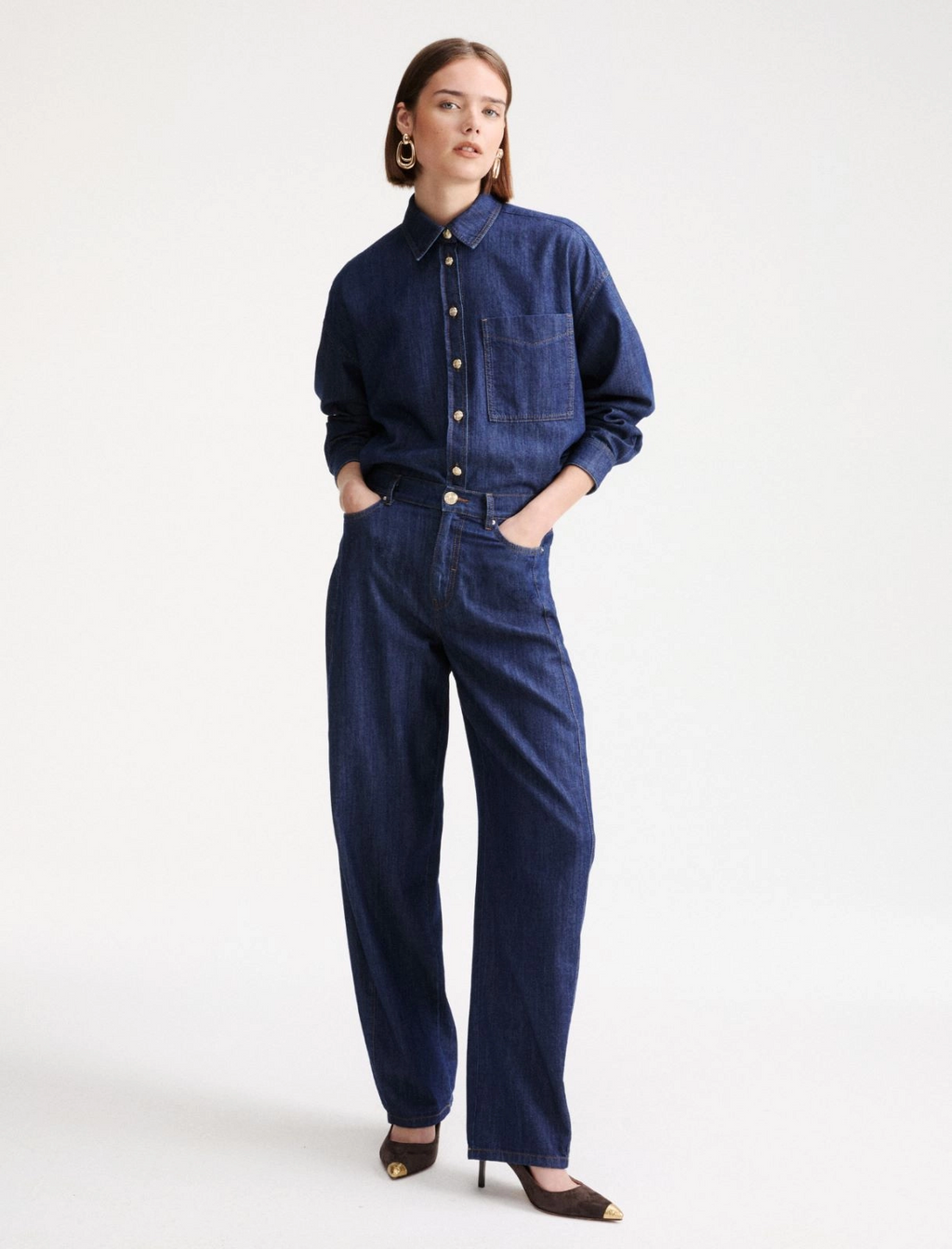 Jeans barrel con tagli laterali Mllagrume