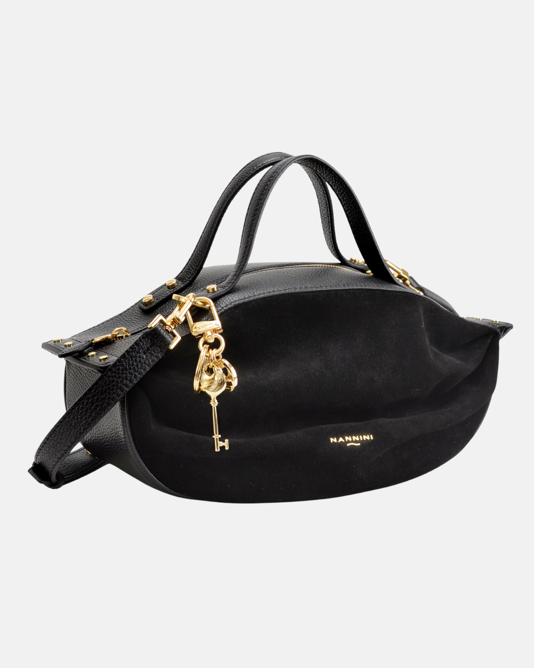 Borsa a mano grande in suede e pelle Camilla-S