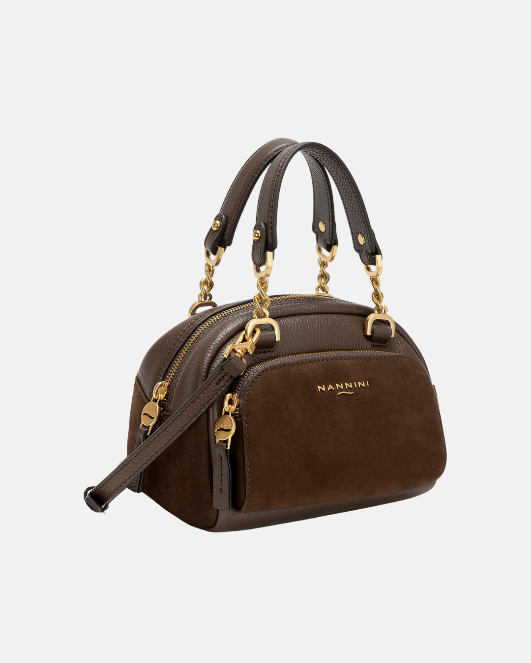Borsa a mano in pelle e suede Cynthia