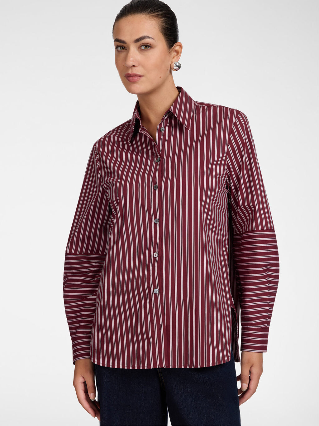 Camicia misto cotone a righe