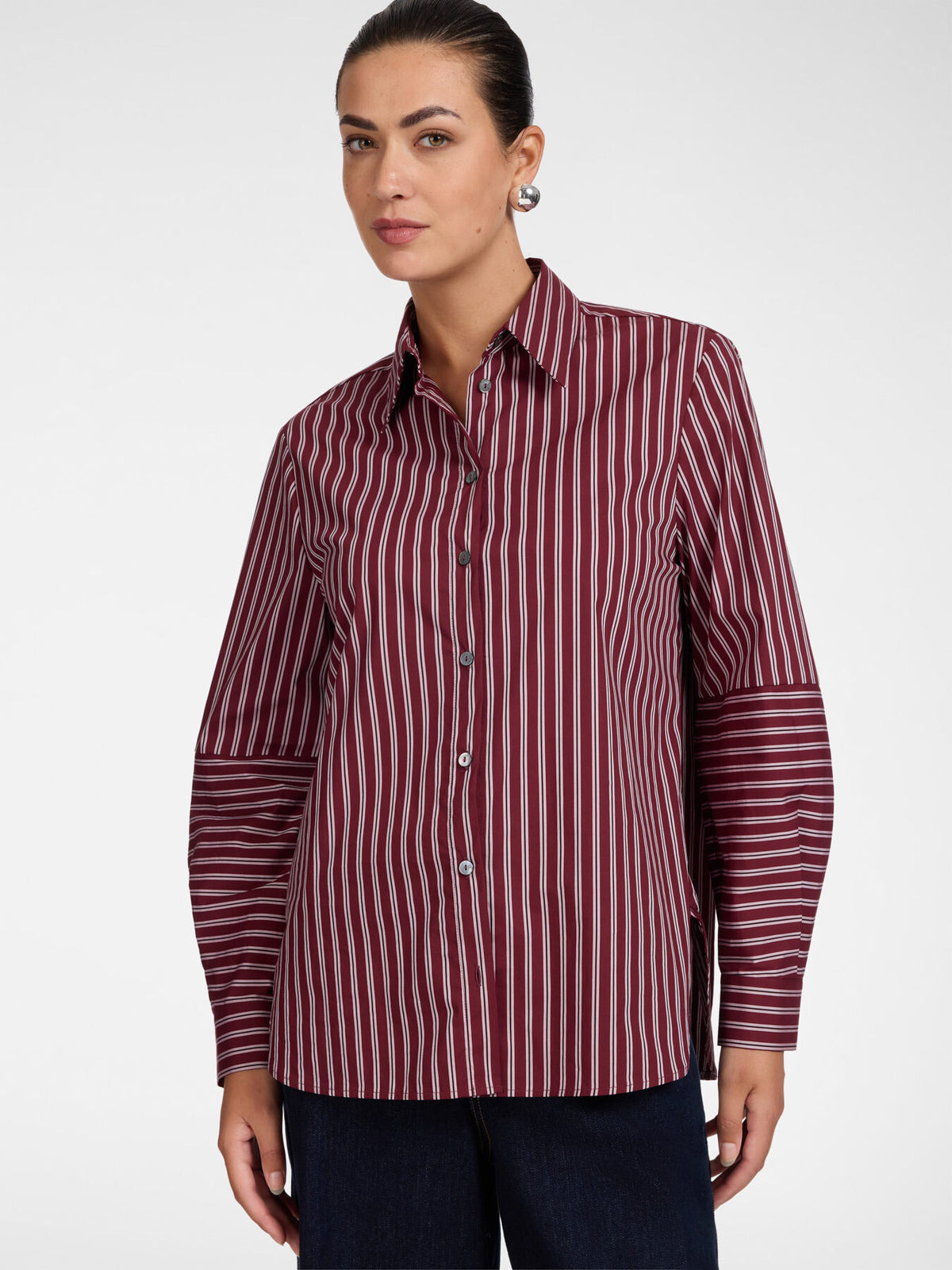Camicia misto cotone a righe
