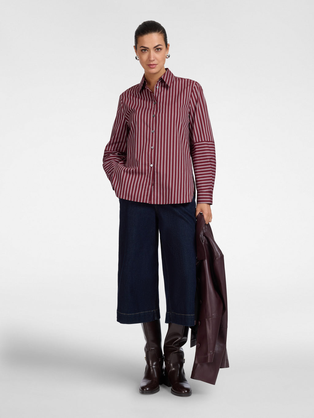 Camicia misto cotone a righe