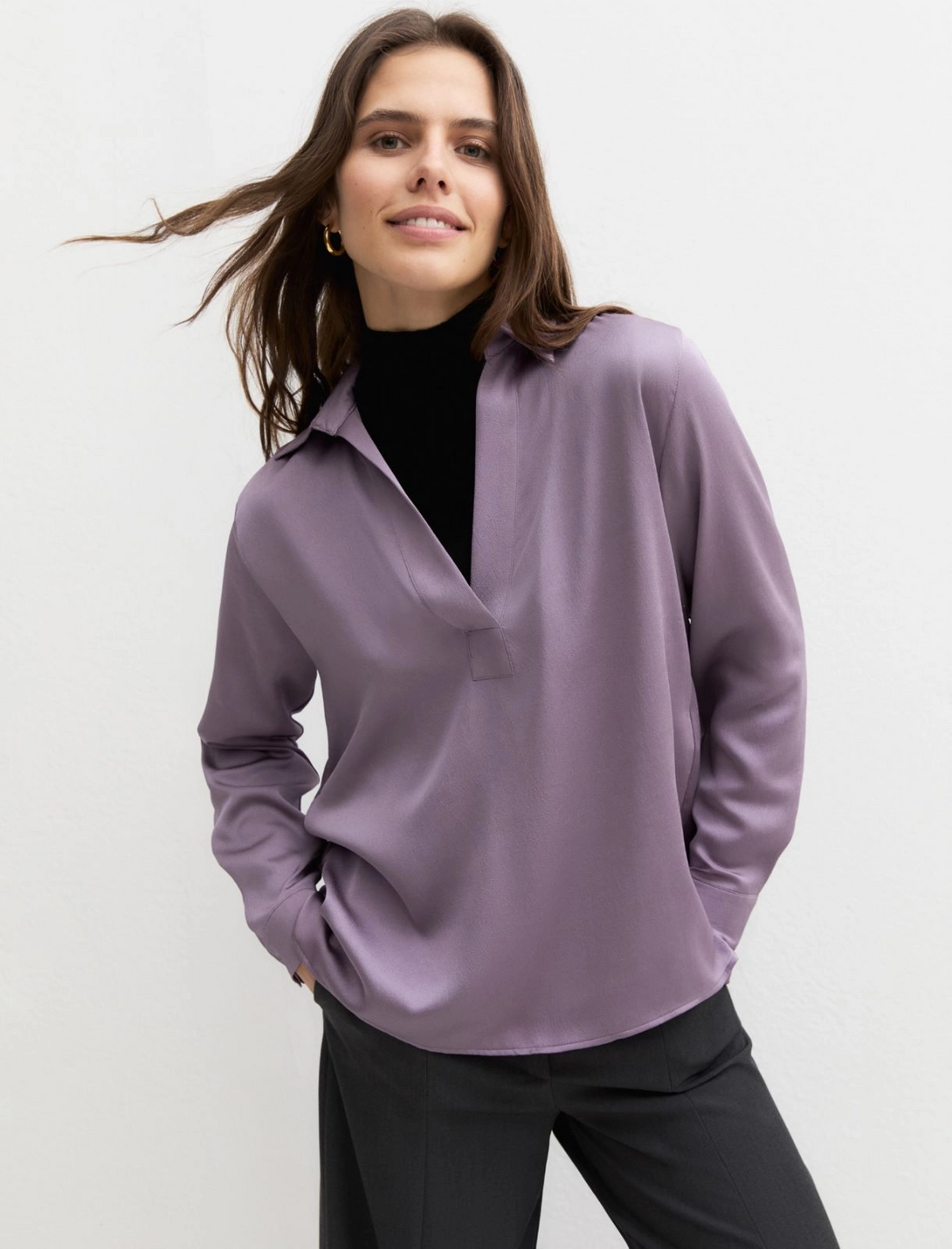 Camicia a polo in raso martellato Emmmantide