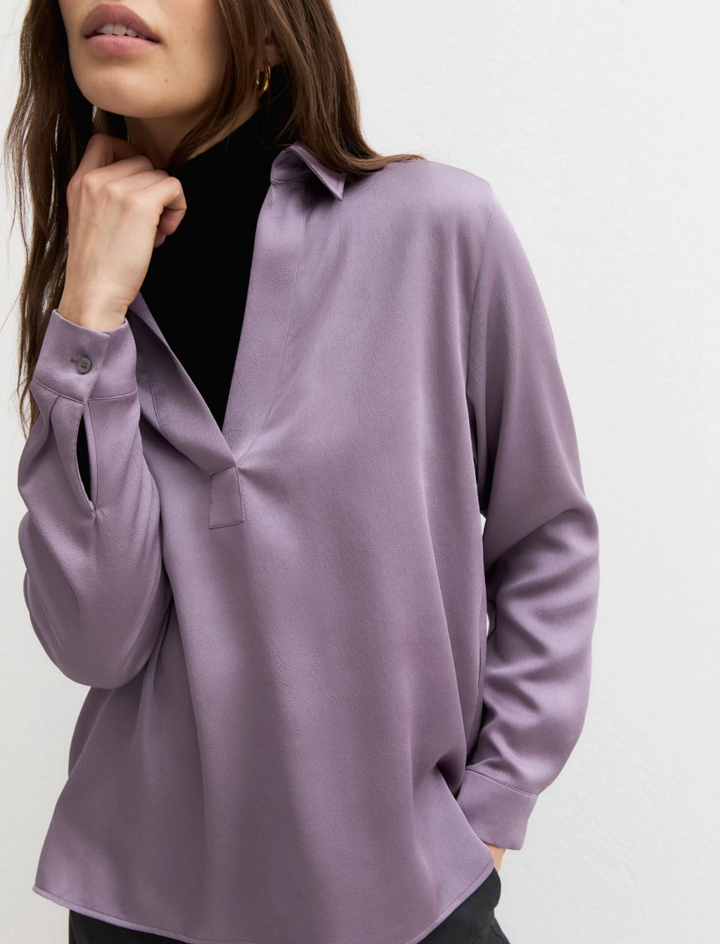 Camicia a polo in raso martellato Emmmantide