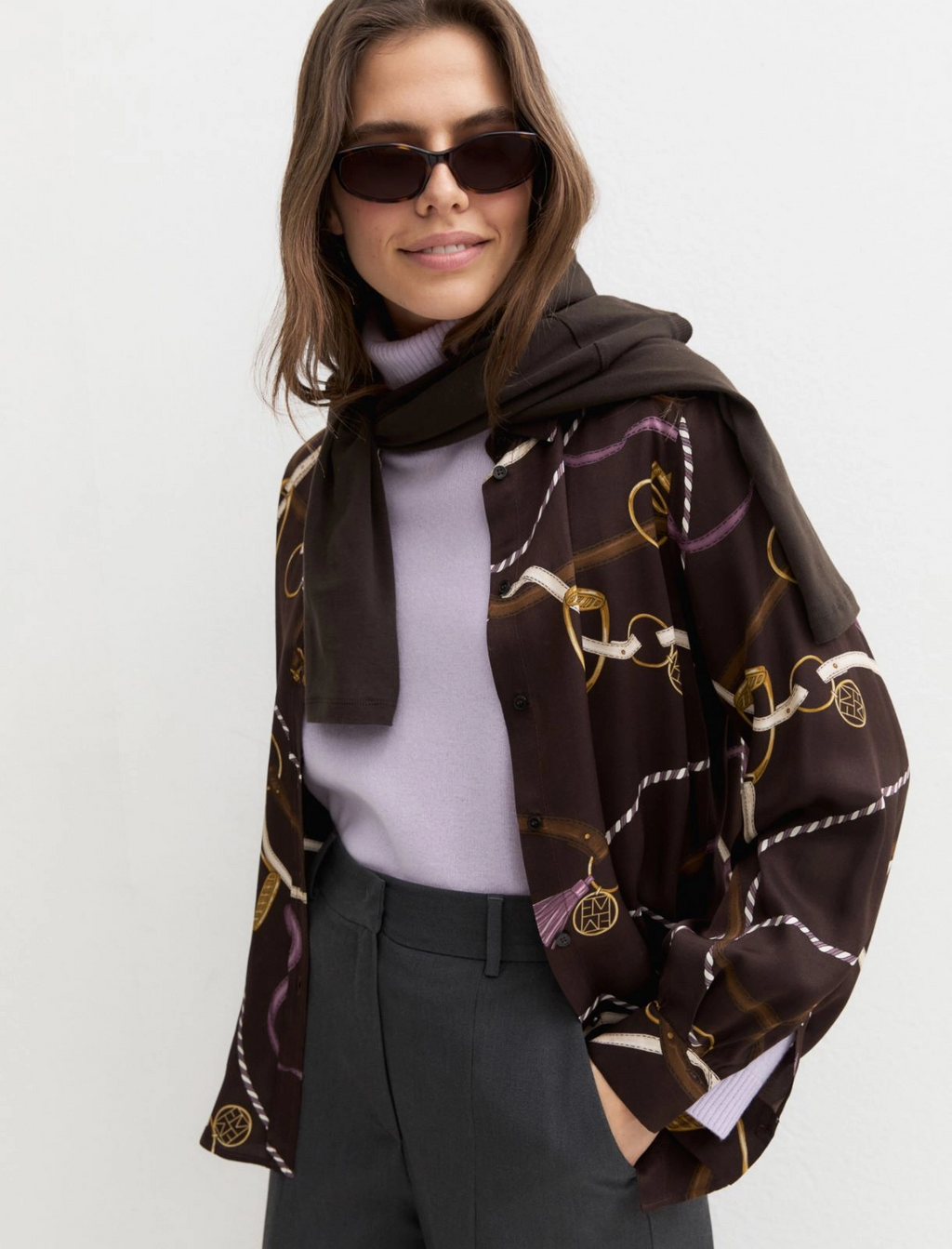 Camicia in twill di viscosa stampato Emmparole