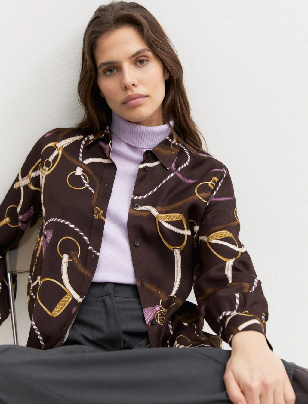 Camicia in twill di viscosa stampato Emmparole