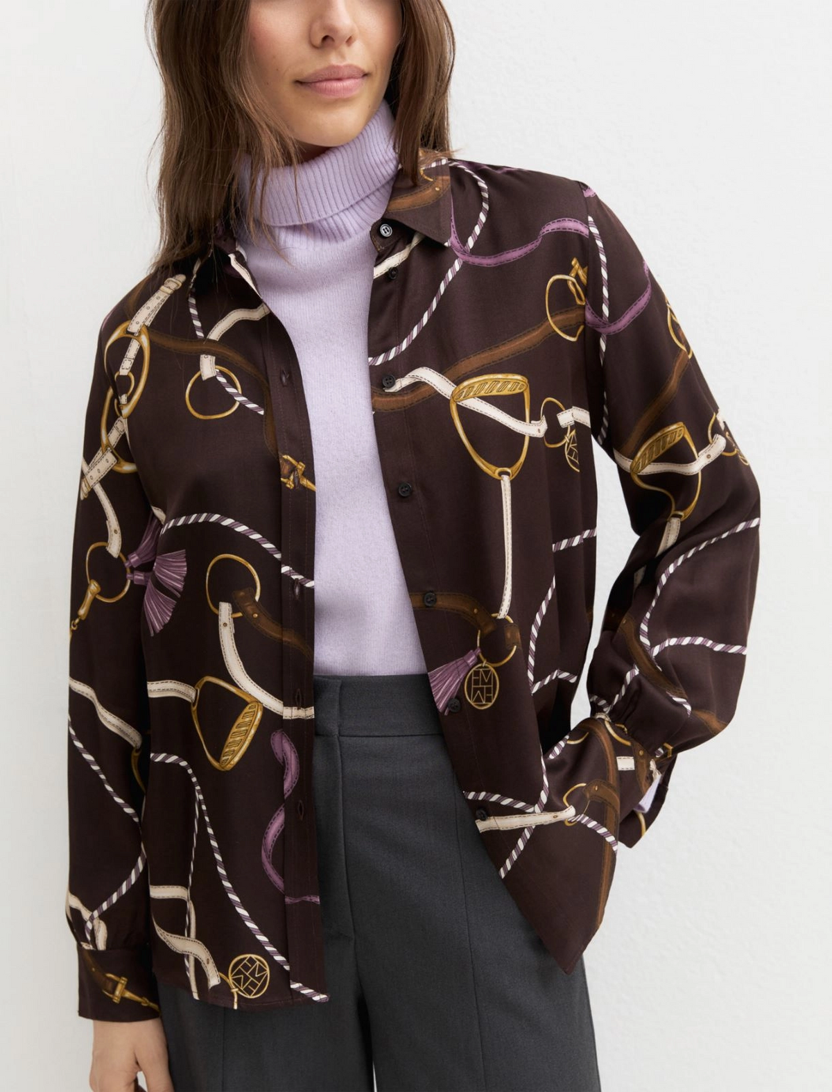 Camicia in twill di viscosa stampato Emmparole