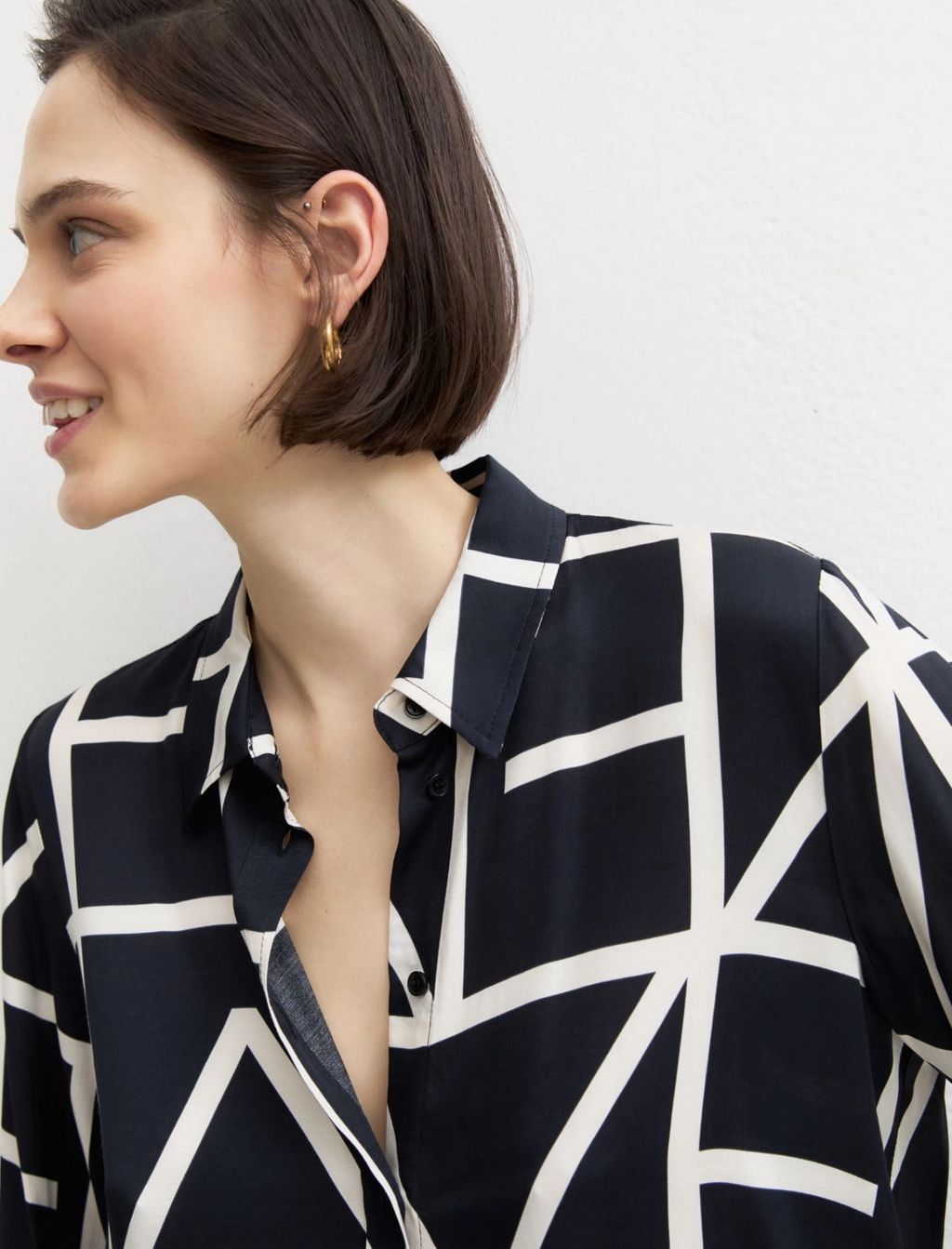 Camicia in twill di viscosa stampato Emmparole