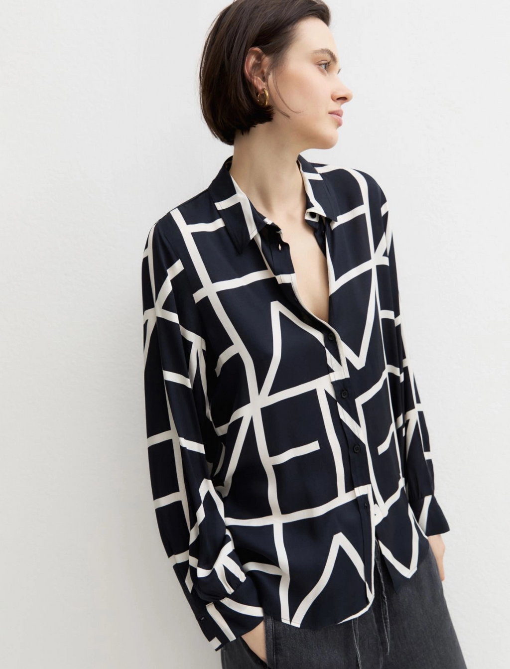 Camicia in twill di viscosa stampato Emmparole