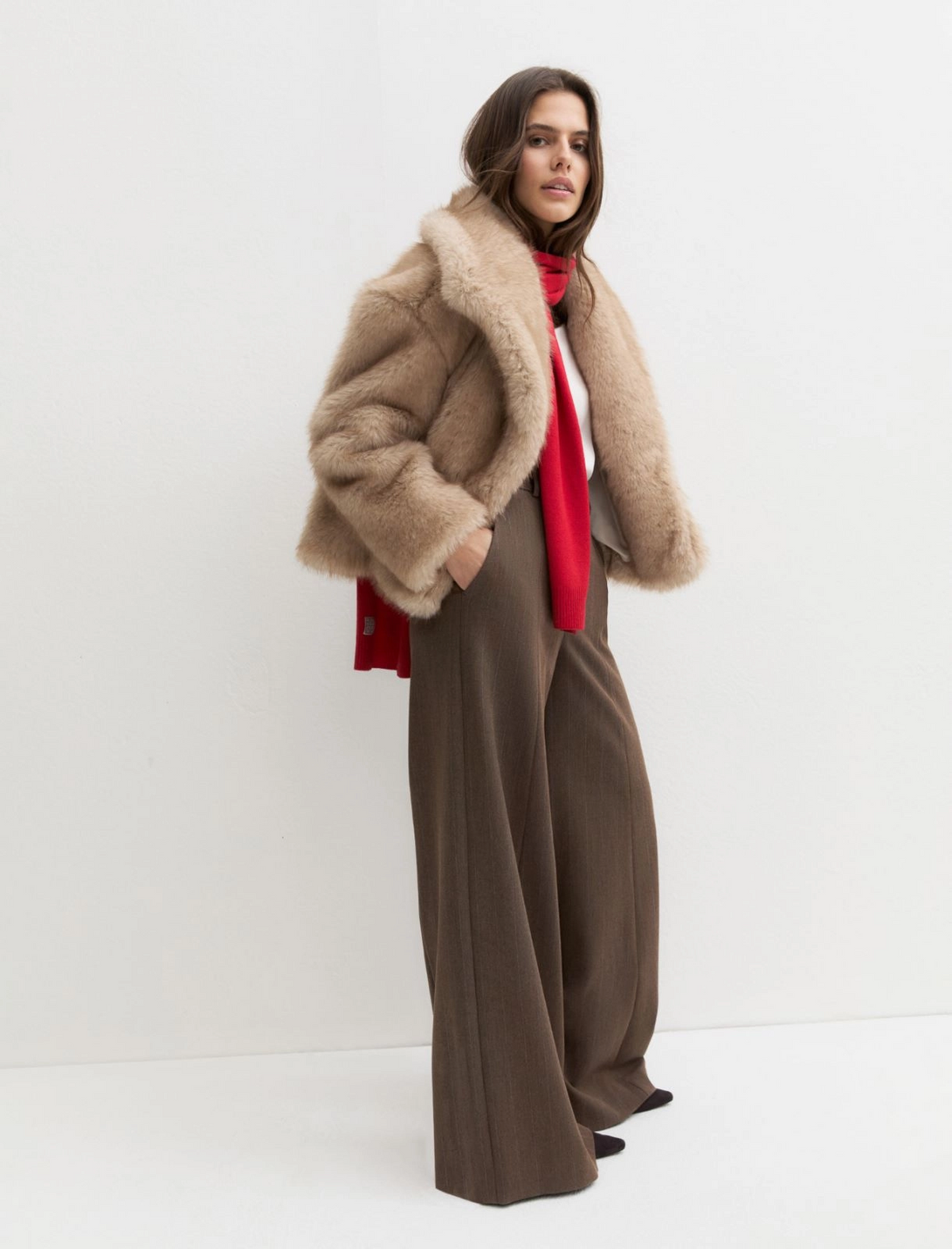 Pantalone flare ampio in gabardina stretch Emmbreak