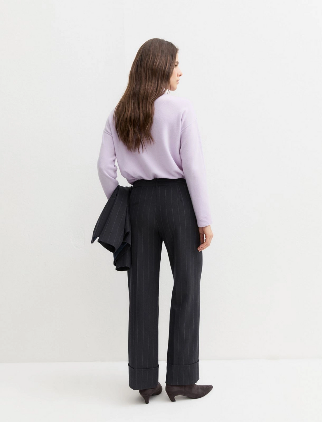 Pantalone dritto gessato con risvolto alto Emmpentola2