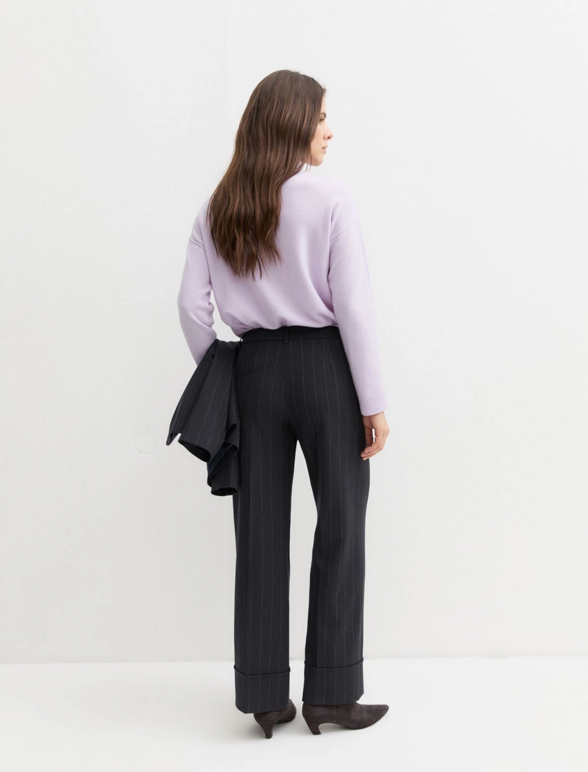Pantalone dritto gessato con risvolto alto Emmpentola2