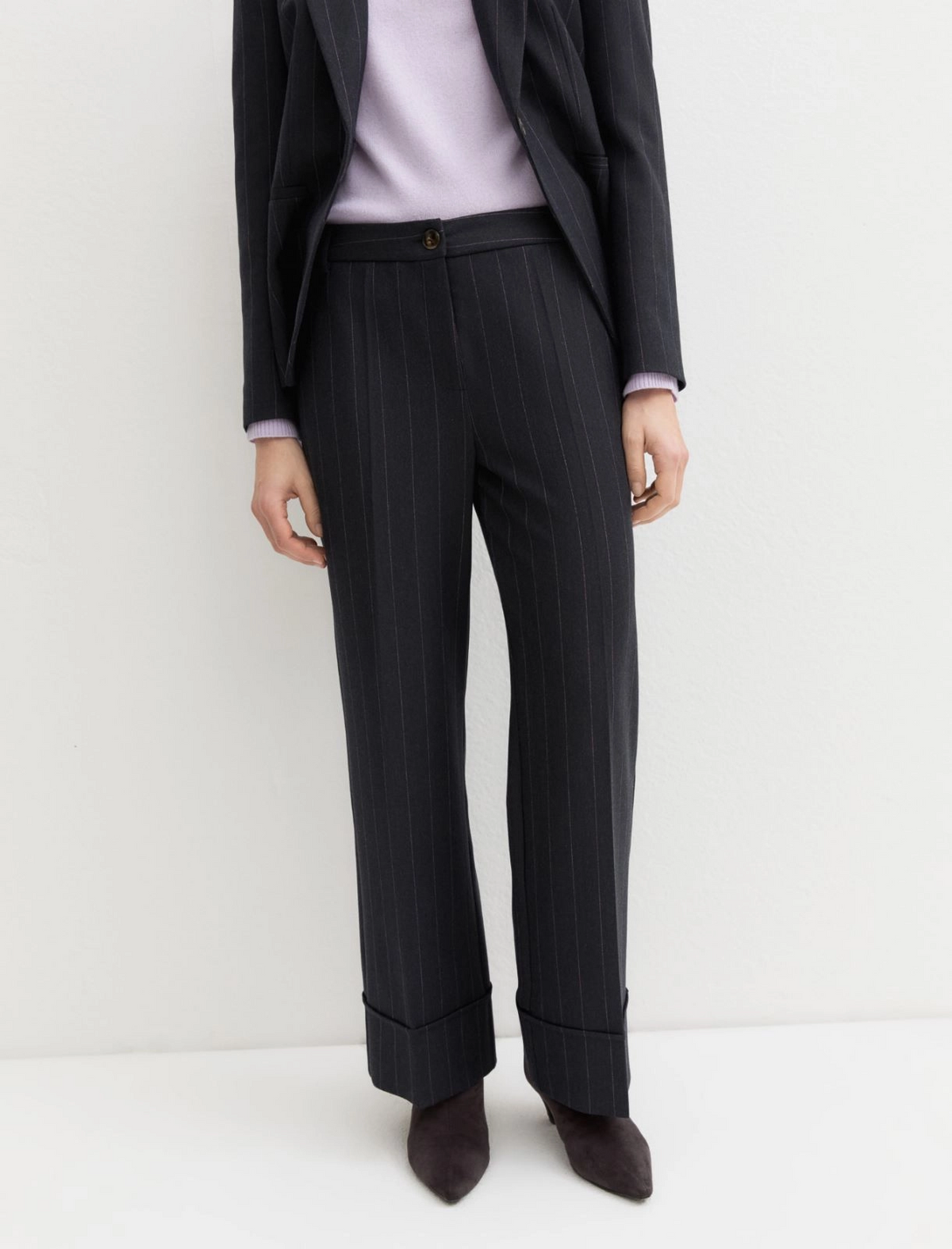 Pantalone dritto gessato con risvolto alto Emmpentola2