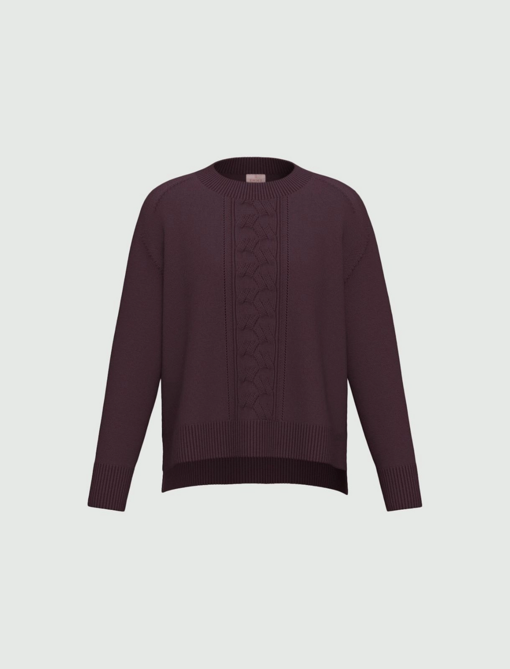 Maglia in lana merinos con motivo a treccia Emmpadana