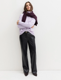 Pantalone dritto in jersey spalmato Emmargento