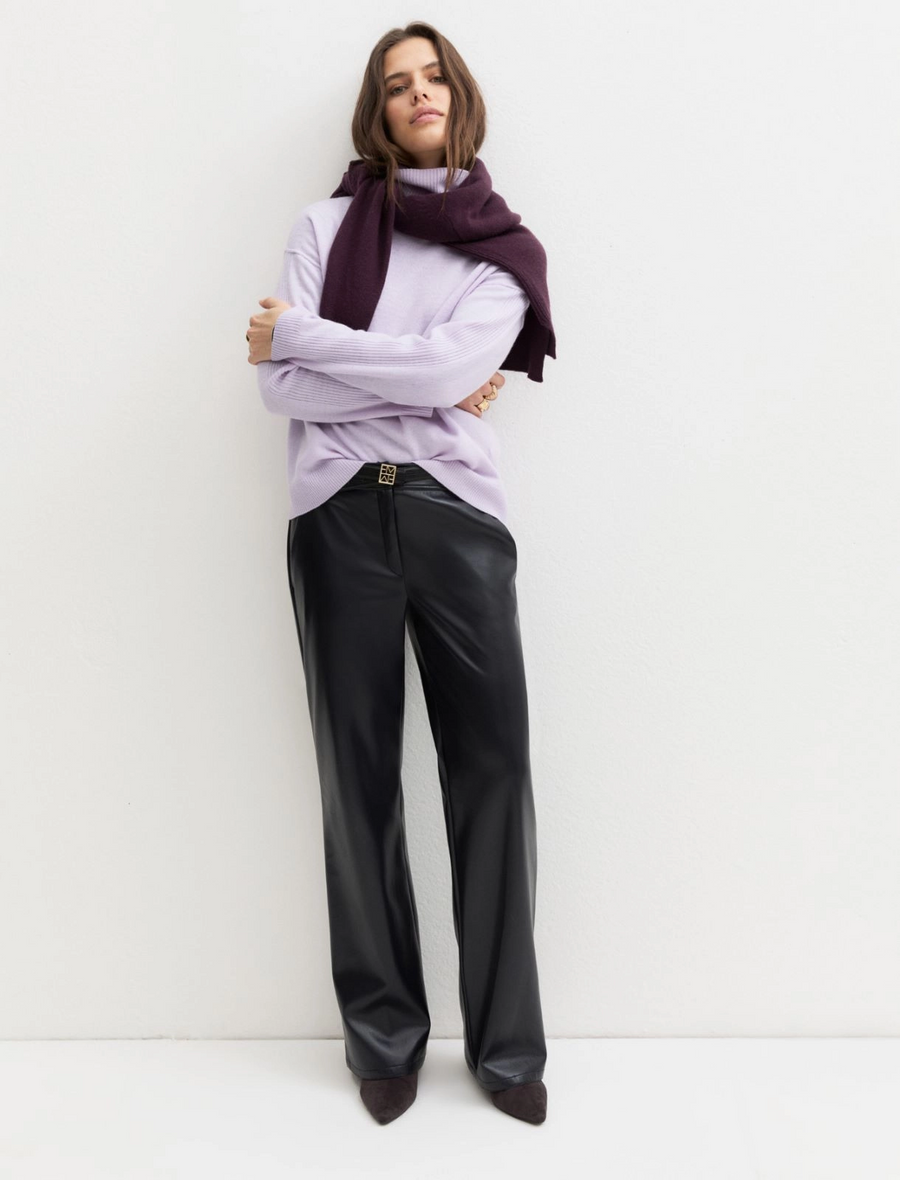 Pantalone dritto in jersey spalmato Emmargento