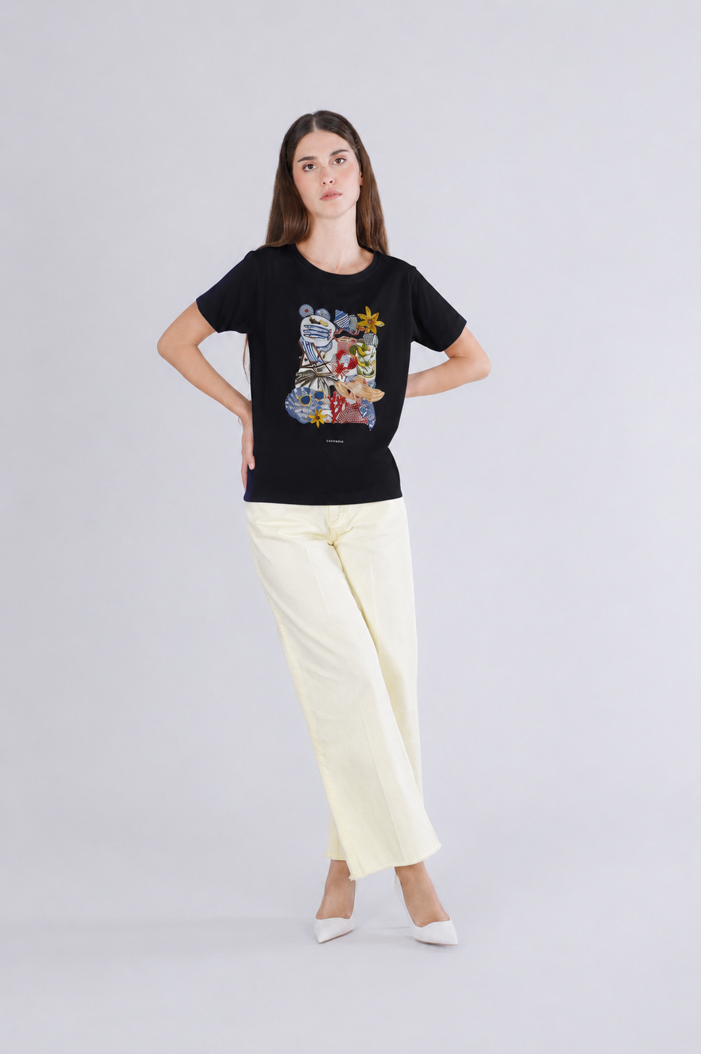T-shirt con stampa estiva