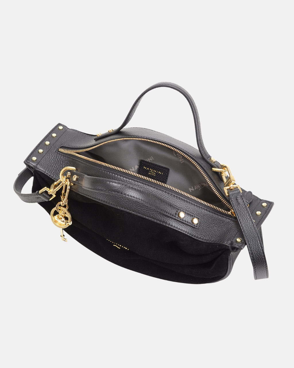 Borsa a mano grande in suede e pelle Camilla-S