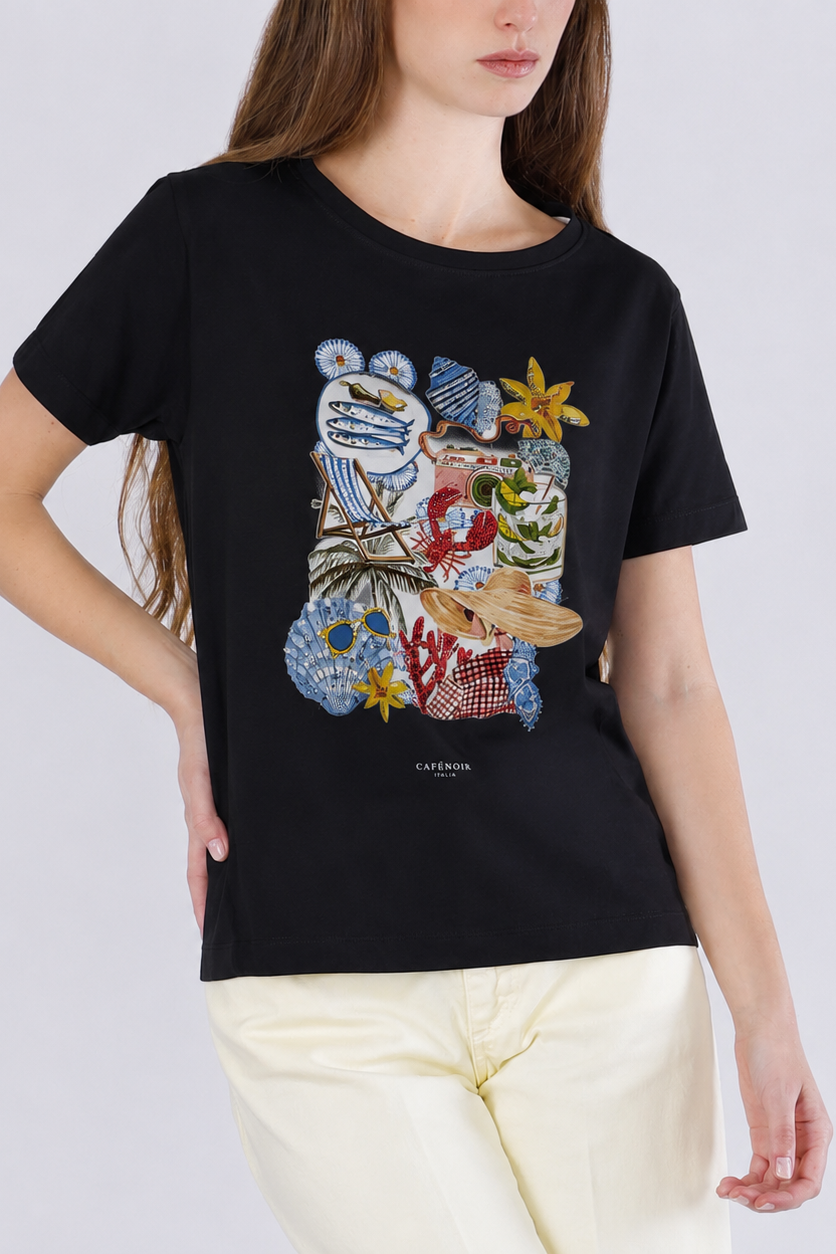 T-shirt con stampa estiva