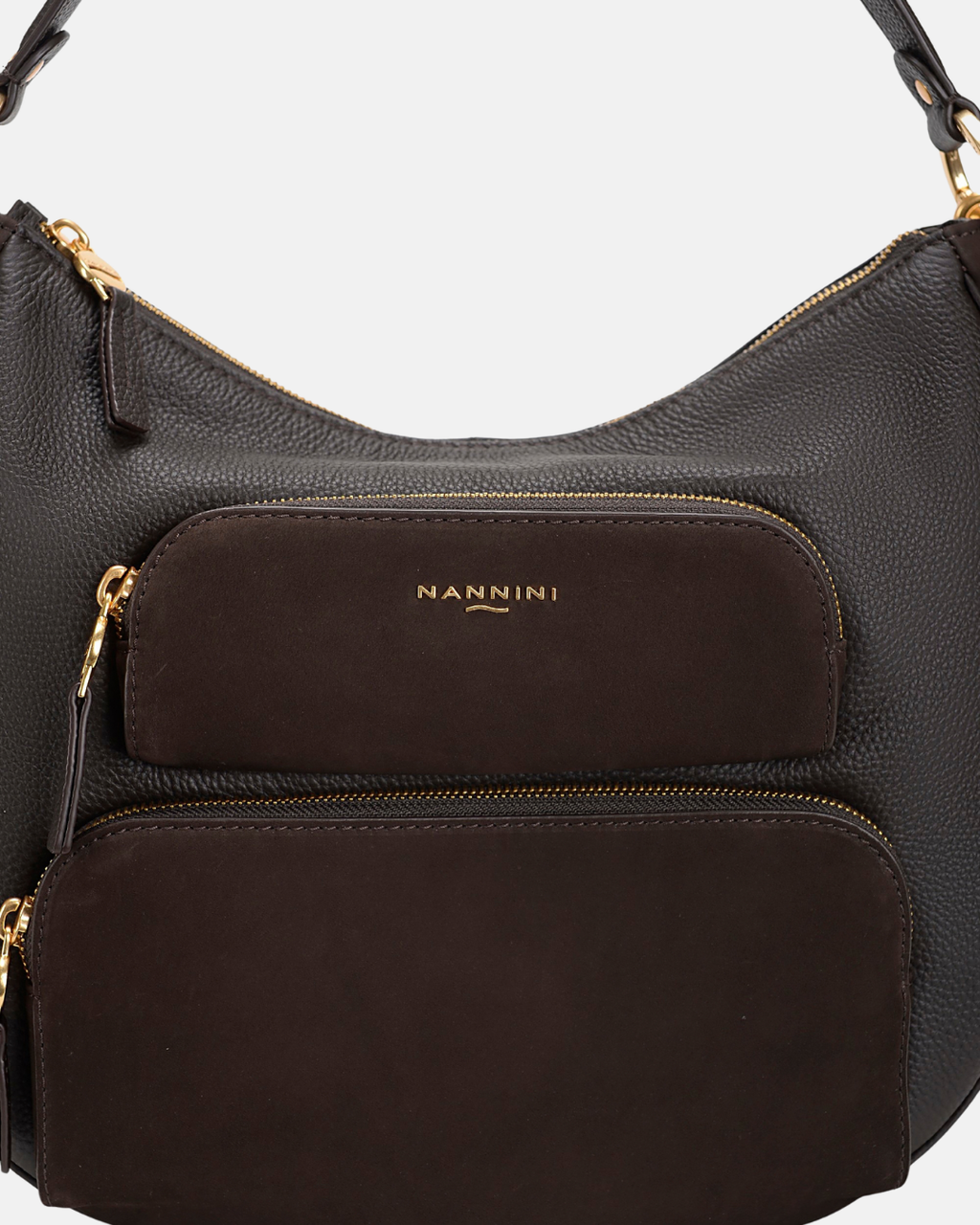 Borsa a spalla in pelle e suede Cynthia