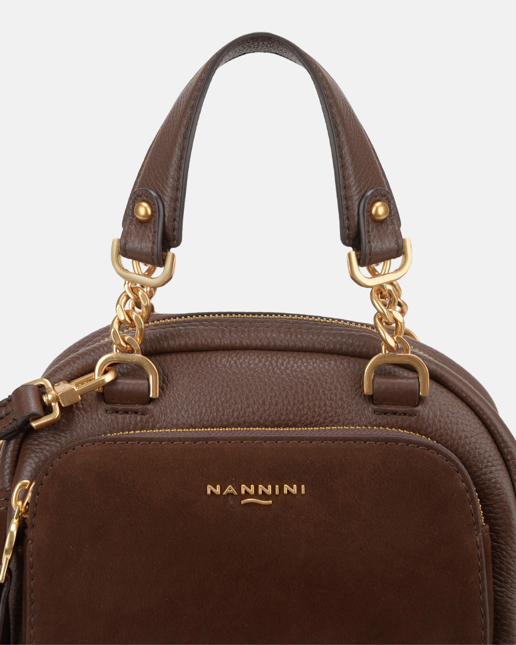 Borsa a mano in pelle e suede Cynthia