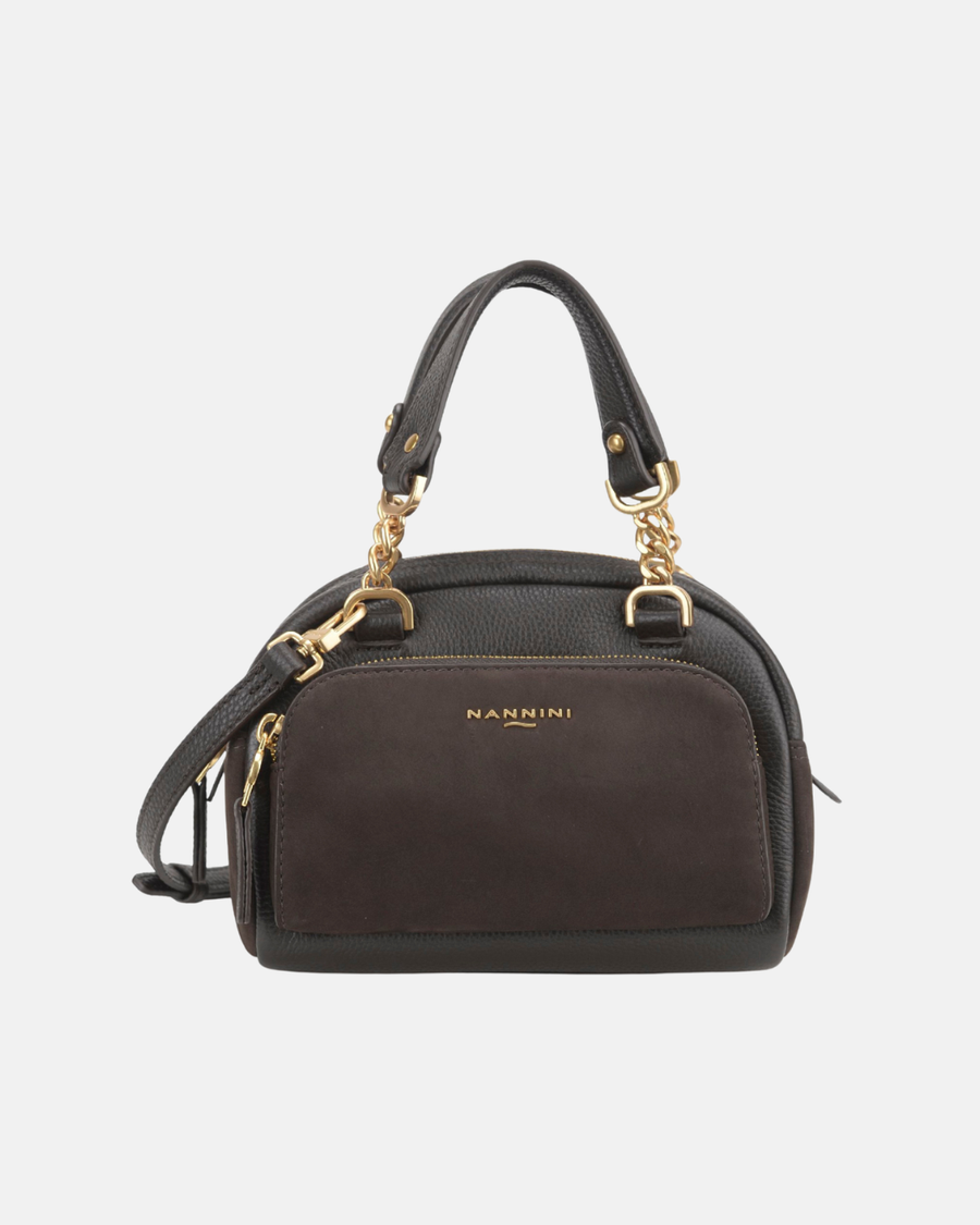 Borsa a mano in pelle e suede Cynthia